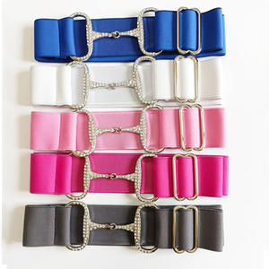 2 "hayır adedi ücretsiz oyma LOGO moda renkli ayarlanabilir elastik binicilik kemer taklidi snabit Bit toka dokuma kemer - Product Image 2