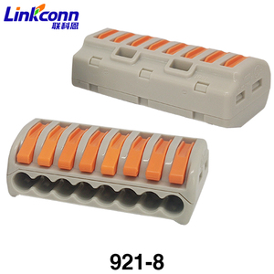 8-Pin Quick Connect <b>Terminal</b> Block 450V 32A 921-8 Wire Connector 8-Pole Grey Transparent Lever Type For Wire Connections - Product Image 3