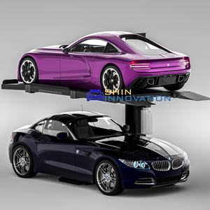 2000KG積載能力 シングルポスト油圧式2段式駐車リフト 一柱式カーリフト設計 パークリフト設備 - Product Image 1