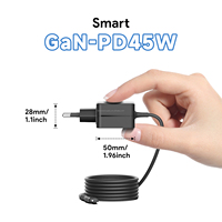 Adaptor Daya Dinding OEM PD 45W USB-C untuk Sistem POS, Chromebook, Peralatan Medis, Mini PC, Router, Modem, Perangkat Pintar