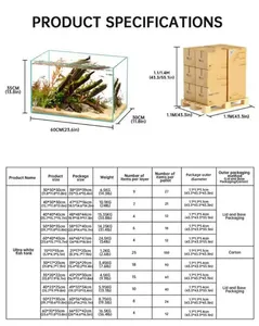 Aquário Retangular Super Branco de 20 Galões, Tanque de Vidro Ecológico - Product Image 4
