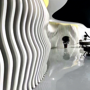 لوحة حاجز من الألومنيوم شريحة Alumtimes مواد زخرفية ديكور داخلي مموج تصميم مخصص شكل موجة - Product Image 1