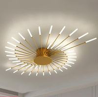 Plafonnier LED moderne en acrylique français avec télécommande, effet feux d'artifice rotatifs, luminaires à CRI élevé pour salon et chambre à coucher