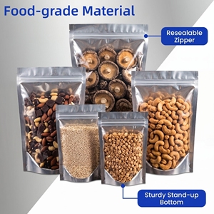 Bolsa de Plástico de Aluminio Semitransparente con Cierre, a Prueba de Olores y Fugas, Segura para Alimentos, para Guardar Frutos Secos y Alimentos - Product Image 2
