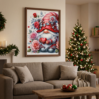 Peinture au diamant à pointe pleine, petite taille, sur tissu, portrait du Père Noël peint à la main, pour adultes, DIY
