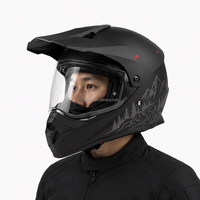 Casque de moto intégral double sport de qualité supérieure 2026 avec logo personnalisé, homologué DOT, double visière, nouvelle taille jeune grande