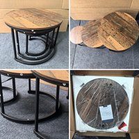 Table basse moderne en métal durable avec cadre en bois à 3 niveaux pliable et personnalisable, facile à nettoyer, meubles de salon pour la maison et les hôtels