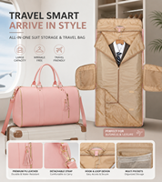 Bolsa de Viaje Convertible 2 en 1 de Cuero PU con Compartimento para Zapatos y Múltiples Bolsillos para Viajes de Negocios, Fin de Semana, Gimnasio y Estadías Cortas