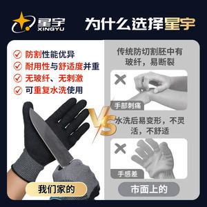Guantes anticorte Xingyu con revestimiento de nitrilo HPPE, clase E de resistencia al corte, para la industria de la construcción - Product Image 4