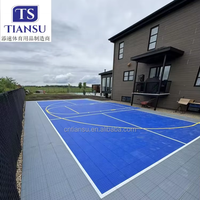 Matériaux TPE emboîtables, briques en plastique suspendues, briques de gazon artificiel emboîtables pour les panneaux de terrain de basket-ball extérieur