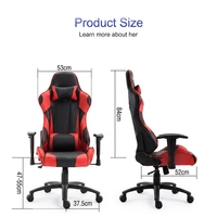 Fauteuil de bureau gamer industriel moderne 2026 en cuir, pivotant, inclinable, avec base en nylon et accoudoirs 3D réglables – Vente en gros