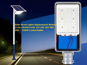 แบตเตอรี่ลิเธียมไอออนพลังงานแสงอาทิตย์ปรับแต่งได้ LiFePO4 3.2V 6.4V 9.6V 12V 24V 36V 48V สำหรับ2Ah-150Ah ไฟถนนพลังงานแสงอาทิตย์ - Product Image 6