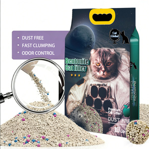 Litière pour chat en bentonite 100% écologique et biodégradable, parfum citron, anti-odeurs, forte absorption, sans poussière, agglomération rapide, jetable dans les toilettes - Product Image 1