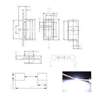 LED blanche 4020, vue latérale, 10000-15000K, 110 LM, 120 degrés, petites puces, montage en surface, lentille diffuse jaune