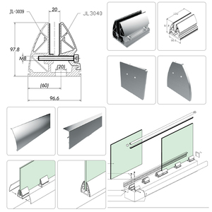 An ninh ban công lan can kính lan can 12 16 20 mét kính lan can nhôm U kênh hàng rào kẹp phần cứng cơ sở lan can sân thượng - Product Image 4