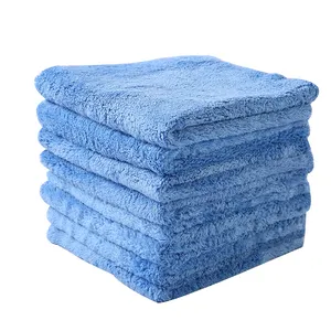 蓝色超细纤维毛巾无边缘超细纤维汽车垂死毛巾
