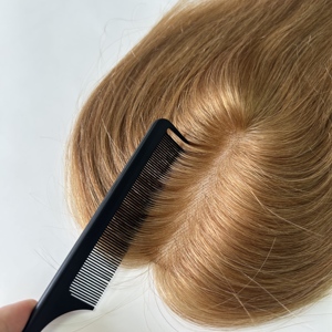 Listo para enviar: Topper <span class=keywords><strong>de</strong></span> cabello humano virgen <span class=keywords><strong>natural</strong></span> <span class=keywords><strong>de</strong></span> 8 pulgadas <span class=keywords><strong>con</strong></span> base mono <span class=keywords><strong>de</strong></span> PU, para añadir volumen en la corona, <span class=keywords><strong>con</strong></span> clips y cinta adhesiva. - Product Image 2
