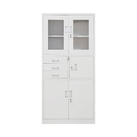 Banque moderne employé porte en verre fer meubles bureau stockage prix chambre forte acier métal classeur avec coffre-fort intégré