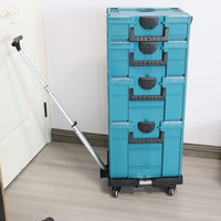 Boîte à outils en plastique Hotsales Makitas ODM mallette de rangement pour outils électriques avec chariot mallette combinée empilée pour une mobilité facile