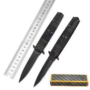 Cuchillo Plegable de Acero Inoxidable de Grado Industrial de Alta Dureza para Camping, Mango de Plástico OEM, Longitud Total de 22 cm, Hoja Recta de 3 mm - Product Image 2