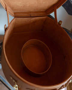 Caja de Cuero Vintage con Forro de Gamuza Verde para Sombrero de Béisbol de Vaquero, Caja de Embalaje de Maleta Redonda, Caja de Almacenamiento Personalizada - Product Image 6