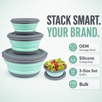 Boîte à lunch en silicone pour enfants, anti-fuite, isotherme, conteneur alimentaire pour bébé, boîte bento portable pour l'école, le bureau, ensemble de rangement alimentaire rond