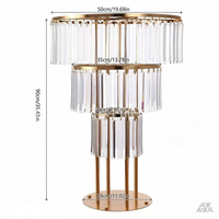 Accessoires de mariage : Décoration de table principale ronde, Ornements, Pendentifs en cristal, Supports floraux, Guide de chemin pour salle de mariage