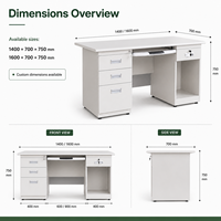 Bureau d'ordinateur multifonctionnel moderne en métal durable et écologique, poste de travail autonome pour la maison, le bureau et le commerce