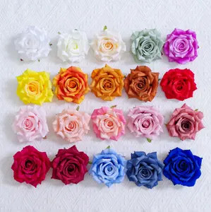 Hot Selling Diameter 10cm White Silk Artificial Rose Heads For Sale