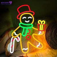 Insegna LED Neon a Forma di Omino di Pan di Zenzero, Decorazione Natalizia Alimentata via USB, Luce Decorativa per Casa, Camera da Letto, Bar, Feste
