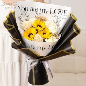Bouquets de fleurs artificielles modernes faits à la main en forme de rose <span class=keywords><strong>et</strong></span> de tournesol, savons prêts à l'emploi, cadeaux pour la Fête des Mères, la Saint-Valentin <span class=keywords><strong>et</strong></span> les anniversaires - Product Image 3