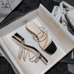 Sandalias de Novia con Tiras y Pedrería para el Verano 2025, Zapatos de Fiesta para Mujer con Tacón Ajustable y Antideslizantes - Product Image 5