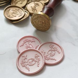 Muestra gratis personalizado Pantone Color Relieve Gold Foil Logo Sello de cera Pegatina para sobres - Product Image 4
