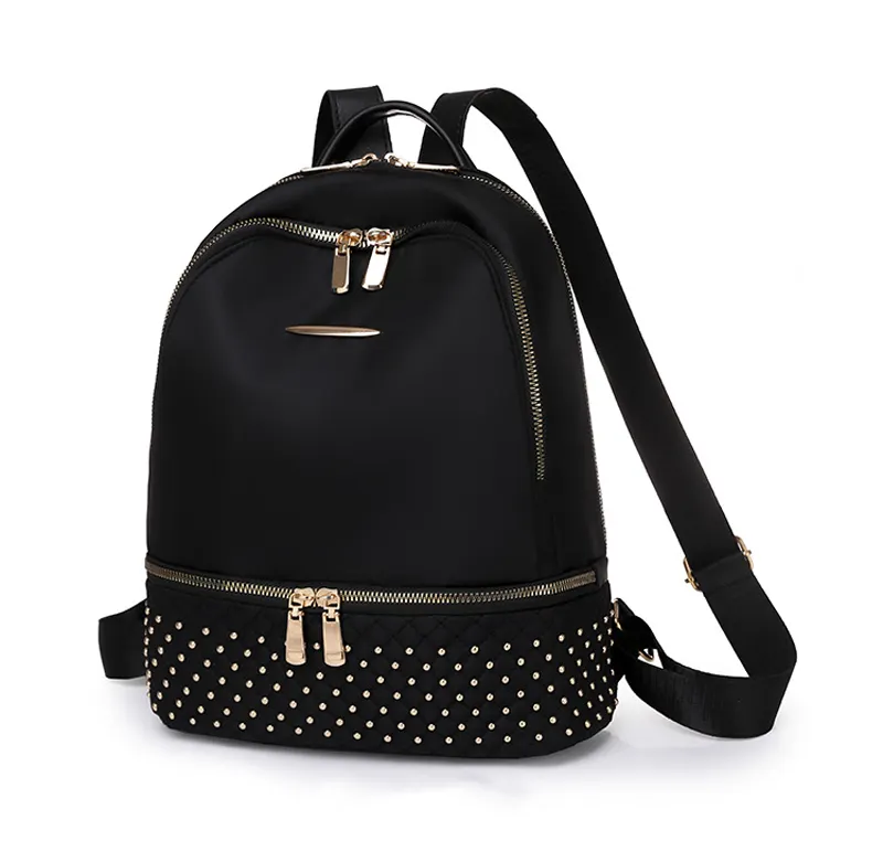 Fashion Ladies Black Custom Backpacks For Women Oxford Cloth Backpacks Outdoor Used Unisex Mochilas