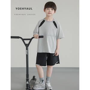 YOEHYAUL QG2951 Ensembles de vêtements d'été pour adolescents de 4 à 14 ans, t-shirt en tissu mesh respirant et short, ensembles de vêtements pour garçons doux et respirants - Product Image 2