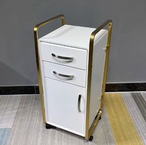 Multifunctional Professional Beauty Glass and Wood Cart Luxury Hair Salon <b>Trolley</b> - Product Image 4