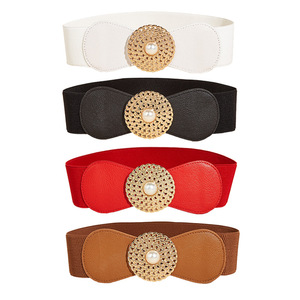 Grande <span class=keywords><strong>boucle</strong></span> ronde en alliage large Corset <span class=keywords><strong>ceinture</strong></span> élastique pour femmes <span class=keywords><strong>ceinture</strong></span> pour robe dames <span class=keywords><strong>ceinture</strong></span> - Product Image 1