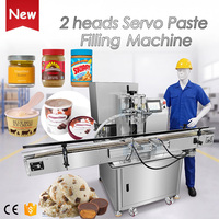 Machine de remplissage automatique à double tête avec pompe servo pour pâtes, crèmes, glaces et beurres en bouteilles, bocaux, pots et gobelets
