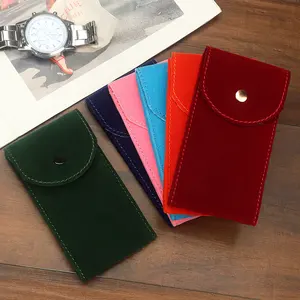 Custom Single Velvet Travel Watch Sleeve Pouch Luxury Suede Leather With Organizer For Bracelets Customizable Watch Case