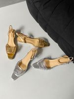 Sandales plates à bout ouvert pour femmes, tissage personnalisé, ajourées, tendance été 2025, or, tailles 40, chaussures pour femmes
