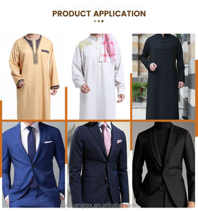 Toptan moda yumuşak düz Tr arapça Thobe kumaşlar Suiting <span class=keywords><strong>65</strong></span> <span class=keywords><strong>Polyester</strong></span> <span class=keywords><strong>35</strong></span> viskon kumaş - Product Image 4