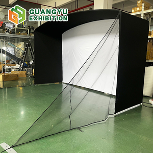 Enceinte de simulateur de <span class=keywords><strong>golf</strong></span> portable avec structure en acier, écran d'impact triple couche et tapis de frappe - Product Image 3