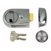 Serrure de porte d'entrée en alliage de zinc, verrouillage à la poignée droite, loquet de 40 mm et 60 mm, cylindre simple, loquet de sécurité, serrure de nuit