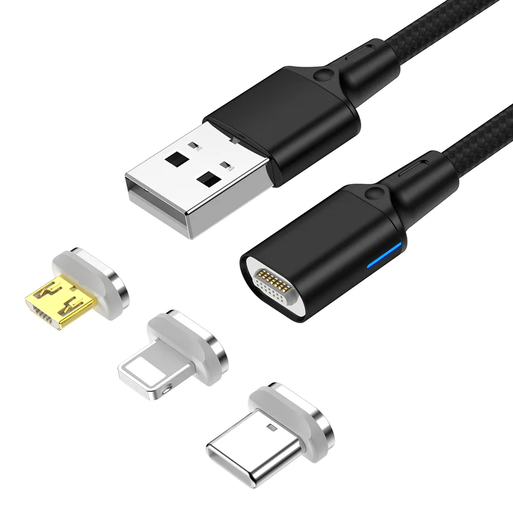 Cable de carga magnético 3 en 1, Cable de datos de carga rápida <span class=keywords><strong>USB</strong></span> para Android tipo C
