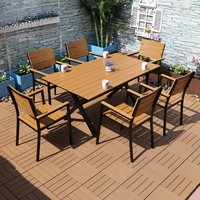Meubles d'extérieur en WPC modernes, légers et durables de qualité supérieure pour cour, jardin, café, salon de thé, balcon, négociation, réception