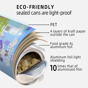 Giấy Rỗng Có Thể Tùy Chỉnh In Ấn Cấp Thực Phẩm Kraft Ống Nhôm Lá Nắp Giấy Tin Kim Loại Thực Phẩm Rỗng Có Thể - Product Image 2