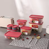 Ensemble de boîtes de conservation en plastique chaudes Boîte de rangement pour réfrigérateur de qualité alimentaire Boîte à bento pour fruits Récipient scellé de cuisine pour micro-ondes