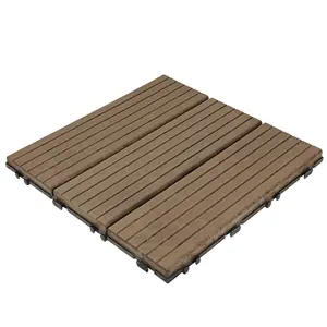 Environmentally Friendly WPC Deck Click Tiles Interlocking System Outdoor Tiles XF-N009 30*30 Cm