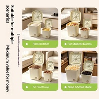 Seau à riz multifonctionnel PP 5L-6L pour la maison, conteneur de rangement de cuisine avec couvercle, anti-insectes et anti-humidité pour riz et farine