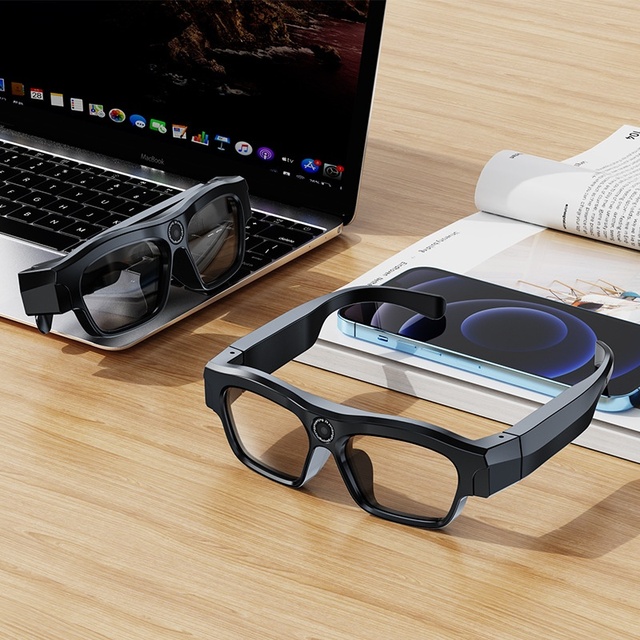 400W HD Shooting Riding Smart Glasses 8MP Camera VX18 Touch+button Control Music Calls Audio Recording Take Photos & Videos